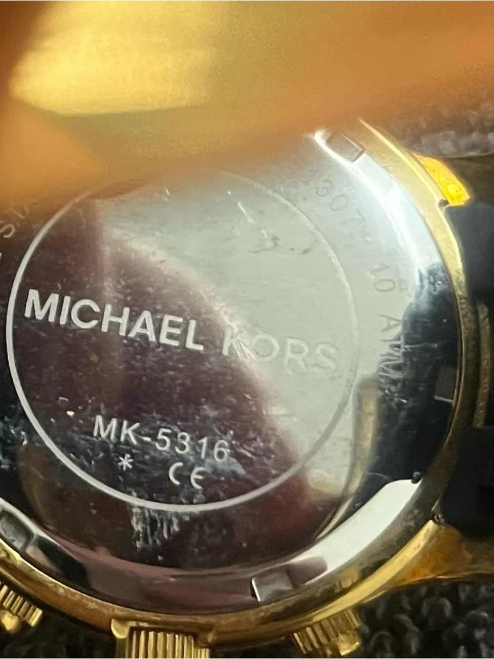 Michael Kors Navy and Gold Silicone Chronograph Watch MK5316